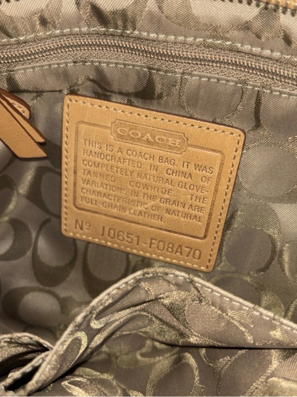 Coach Tan Leather Satchel with Bit-Detail - Picture 8 of 11
